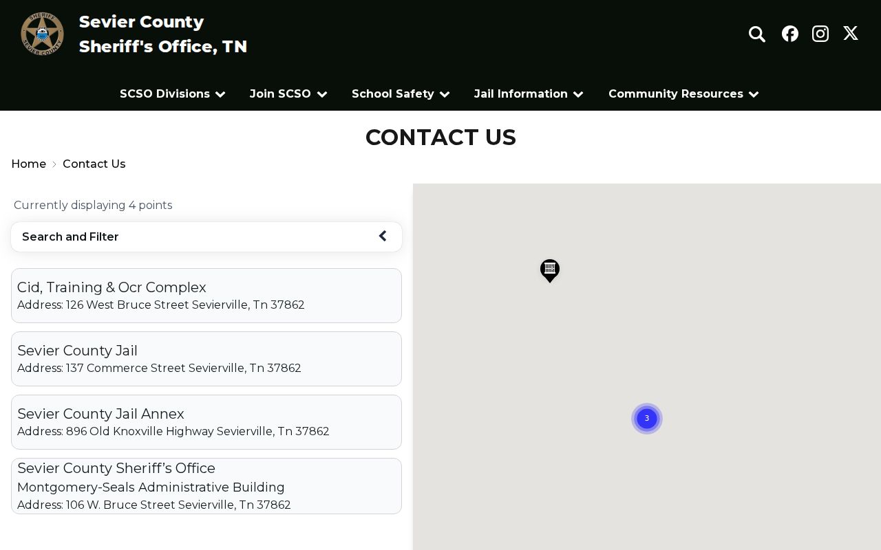 Sevier County warrant search contact and office route