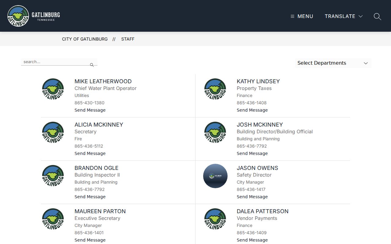 Gatlinburg warrant records city court and police staff contact directory
