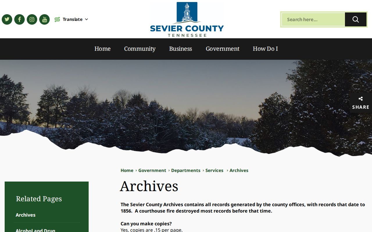Sevier County warrant records county archive and office route source