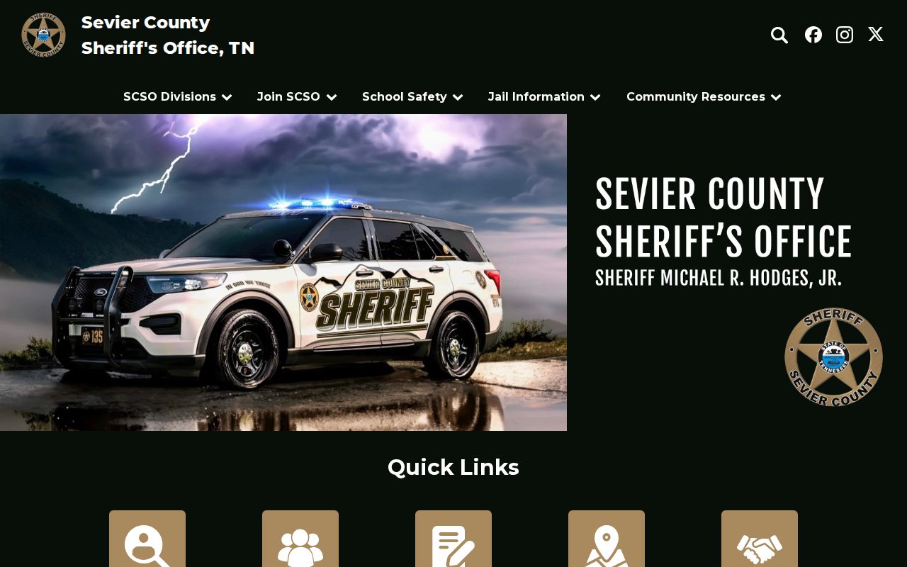 Sevier County warrant records route on the official Sheriff's Office site